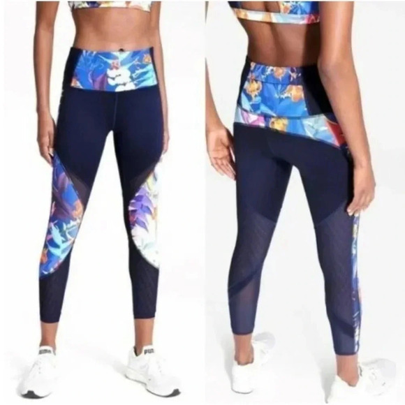 Athleta Womens Leggings Medium Tropical Precision 7/8 Ankle Pant Floral 596935 - Picture 1 of 15